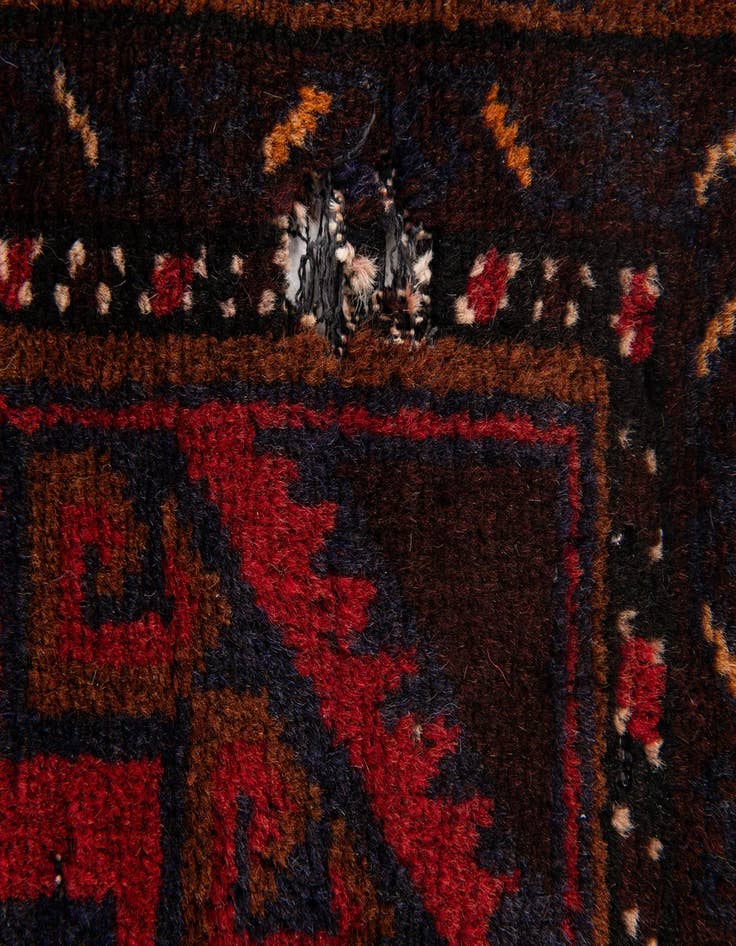 Detail image of 4' x 6' 8 Hand Knotted Balouch Persian Wool Rug