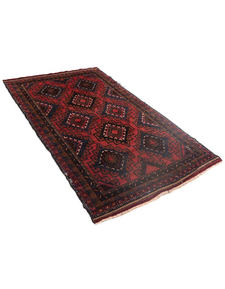 Detail image of 4' x 6' 8 Hand Knotted Balouch Persian Wool Rug