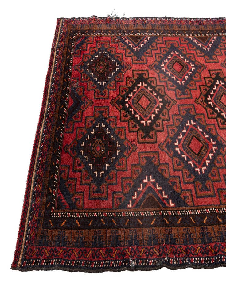 Detail image of 4' x 6' 8 Hand Knotted Balouch Persian Wool Rug