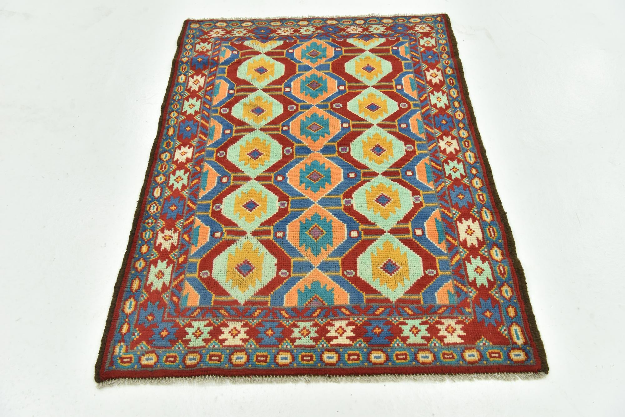 3' 4 x 4' 10 Hand Knotted Balouch Rug