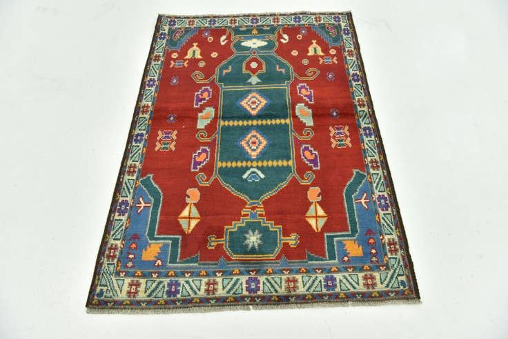 Detail image of 3' 5 x 5' Hand Knotted Balouch Rug