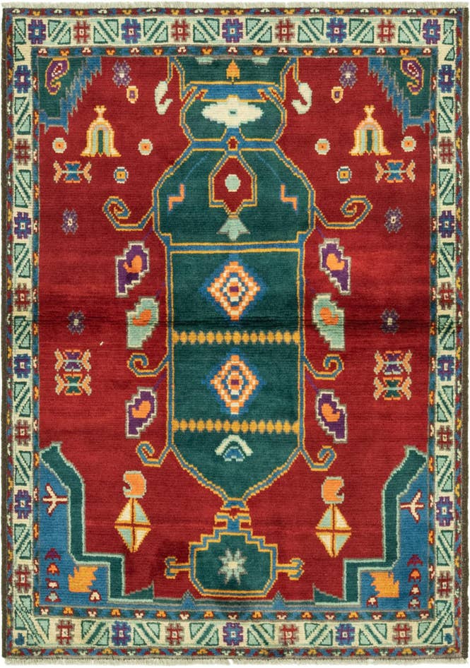 Detail image of 3' 5 x 5' Hand Knotted Balouch Rug