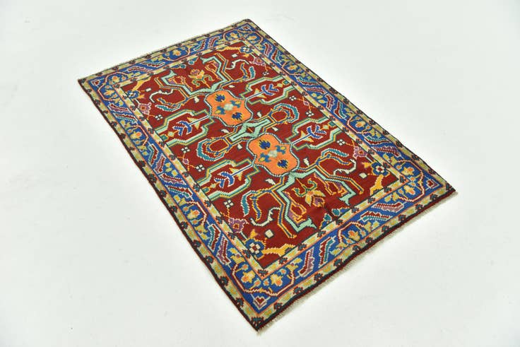 Detail image of 3' 4 x 4' 10 Hand Knotted Balouch Rug