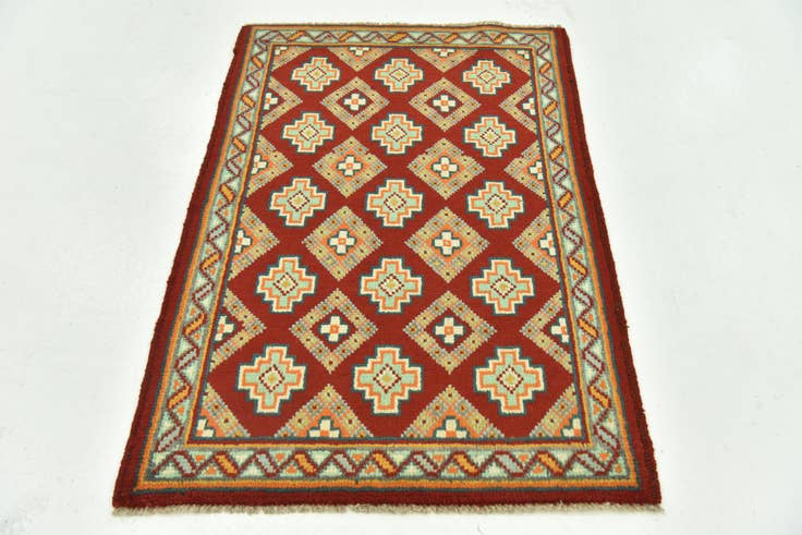 Detail image of 2' 7 x 3' 10 Hand Knotted Balouch Rug