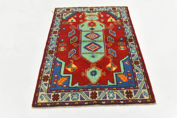 Detail image of 3' 3 x 4' 9 Hand Knotted Balouch Wool Rug