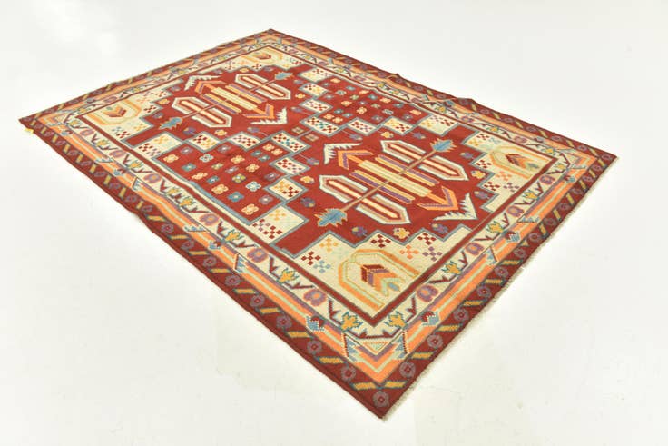Detail image of 5' 8 x 8' Hand Knotted Balouch Rug