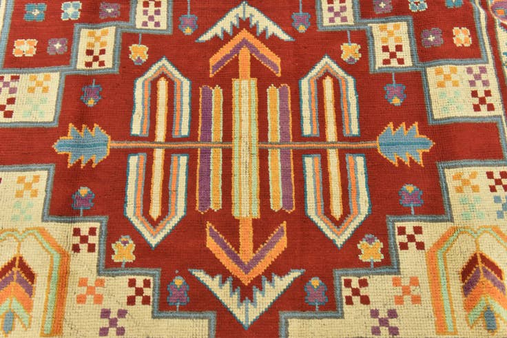 Detail image of 5' 8 x 8' Hand Knotted Balouch Rug