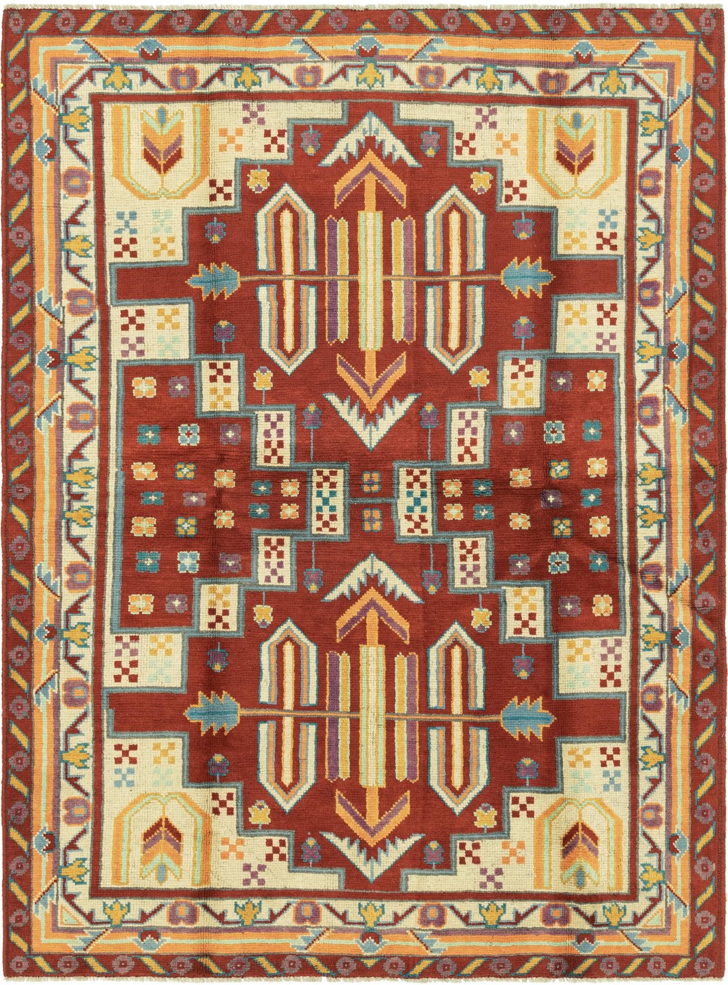 5' 8 x 8' Hand Knotted Balouch Rug