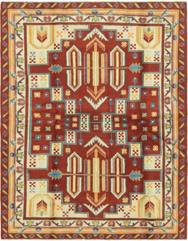 Detail image of 5' 8 x 8' Hand Knotted Balouch Rug