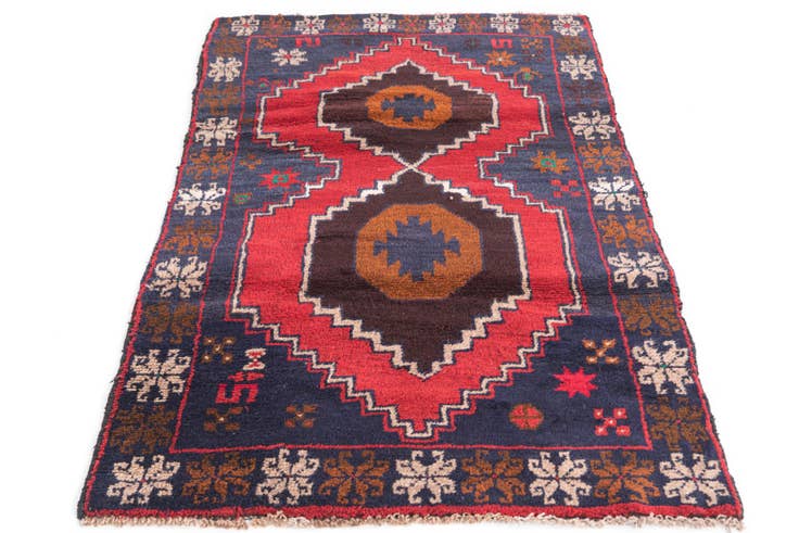 Detail image of 2' 9 x 4' 7 Hand Knotted Balouch Persian Wool Rug