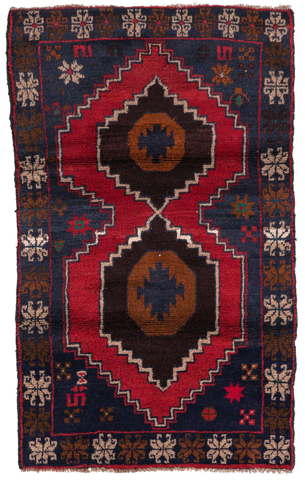2' 9 x 4' 7 Hand Knotted Balouch Persian Wool Rug
