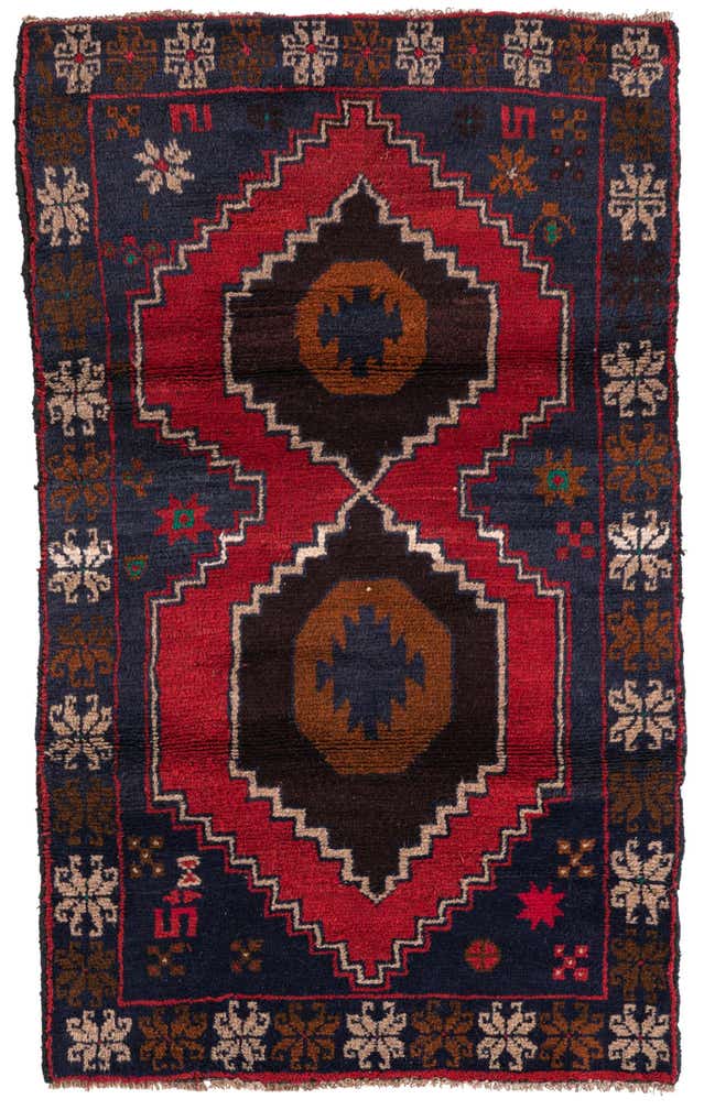 2' 9 x 4' 7 Hand Knotted Balouch Persian Wool Rug