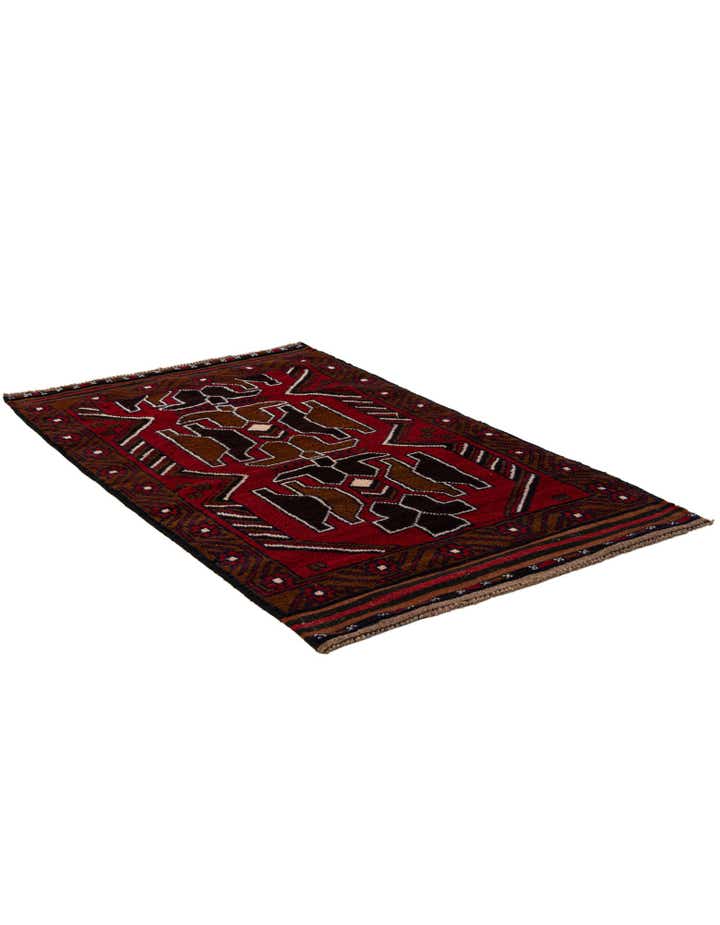 2' 9 x 4' 8 Hand Knotted Balouch Persian Wool Rug