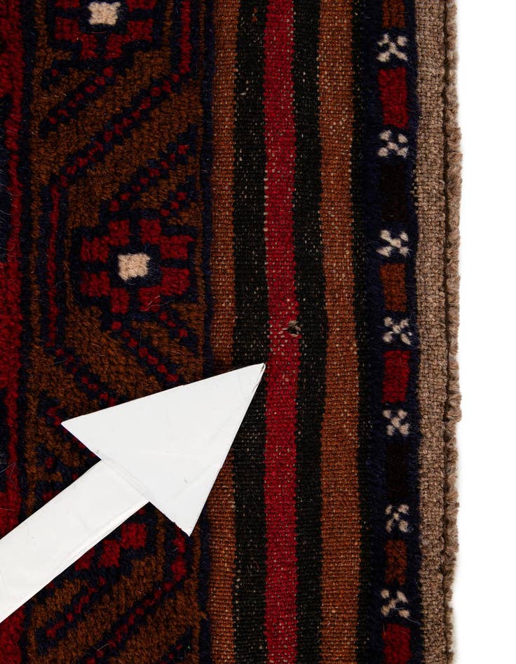 Detail image of 2' 9 x 4' 8  Hand Knotted Balouch Persian Wool Rug