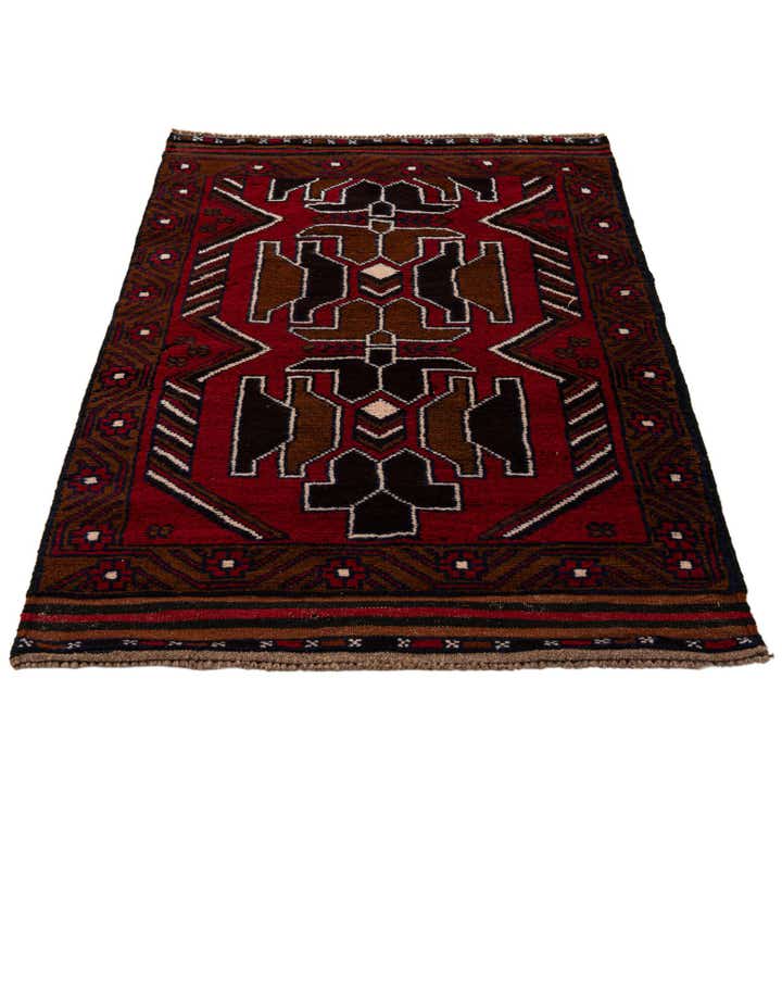 2' 9 x 4' 8 Hand Knotted Balouch Persian Wool Rug
