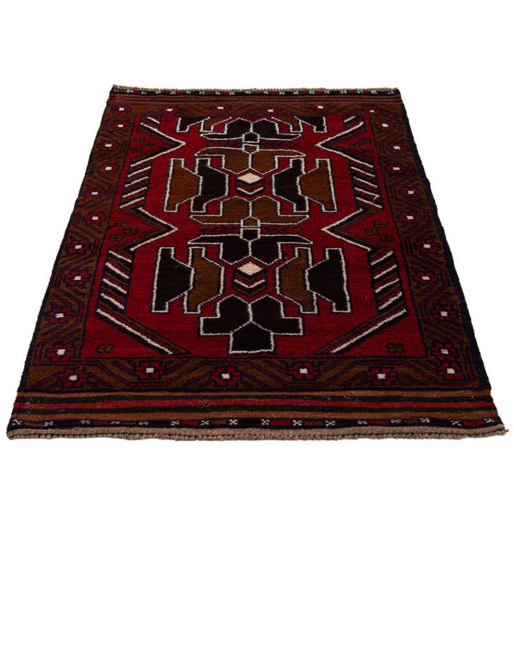 Detail image of 2' 9 x 4' 8 Hand Knotted Balouch Persian Wool Rug