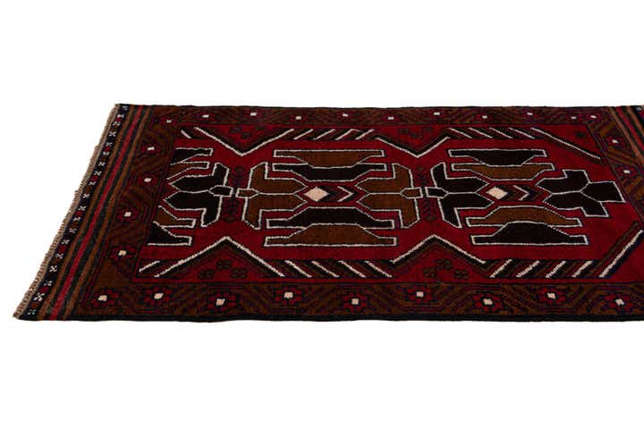2' 9 x 4' 8 Hand Knotted Balouch Persian Wool Rug
