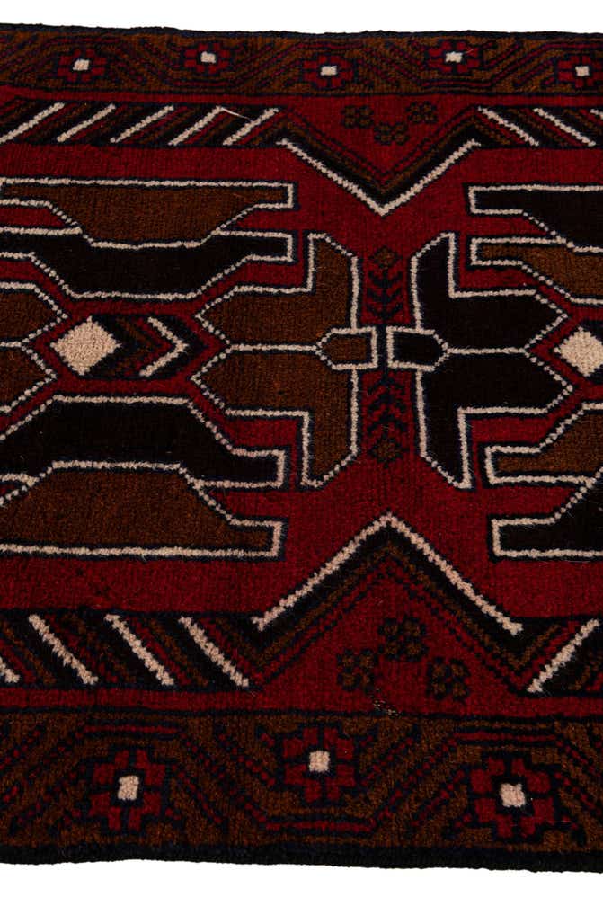2' 9 x 4' 8 Hand Knotted Balouch Persian Wool Rug
