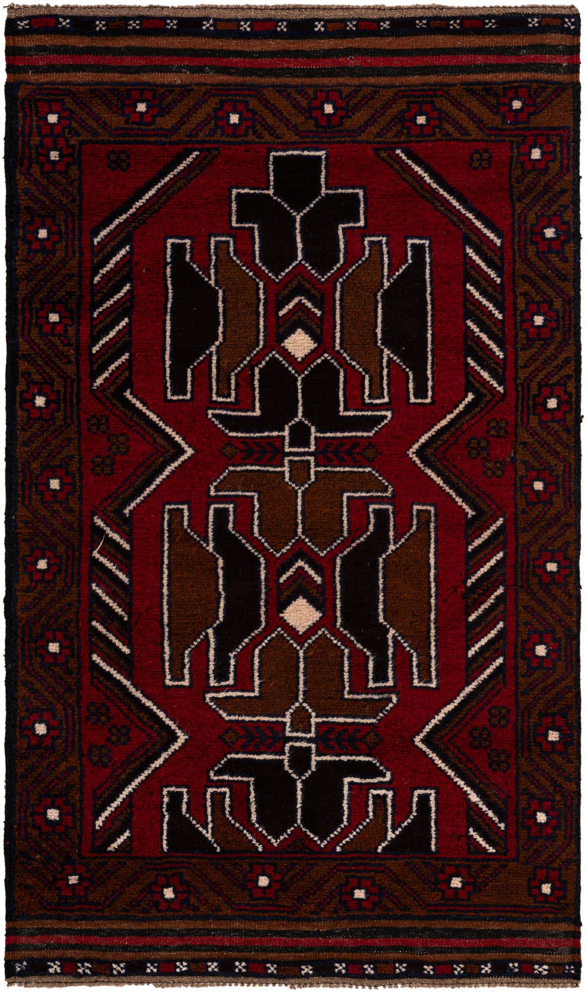2' 9 x 4' 8 Hand Knotted Balouch Persian Wool Rug