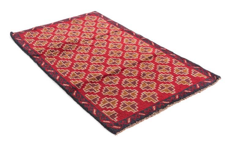 Detail image of 3' x 4' 9 Hand Knotted Balouch Persian Wool Rug
