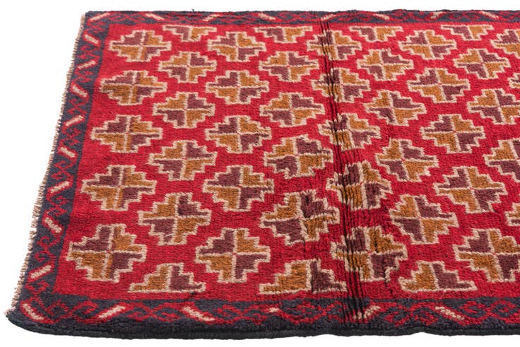 Detail image of 3' x 4' 9 Hand Knotted Balouch Persian Wool Rug