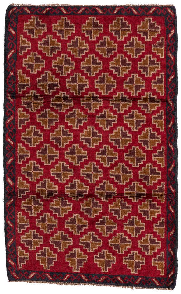 3' x 4' 9 Hand Knotted Balouch Persian Wool Rug