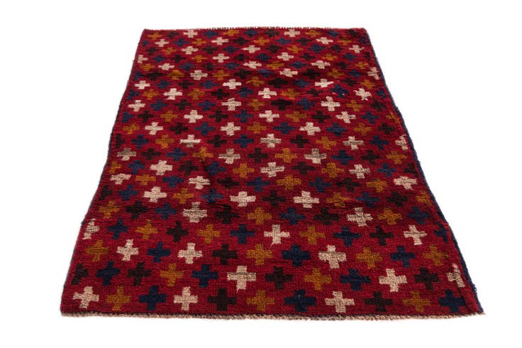 Detail image of 2' 10 x 4' 6 Hand Knotted Balouch Persian Wool Rug