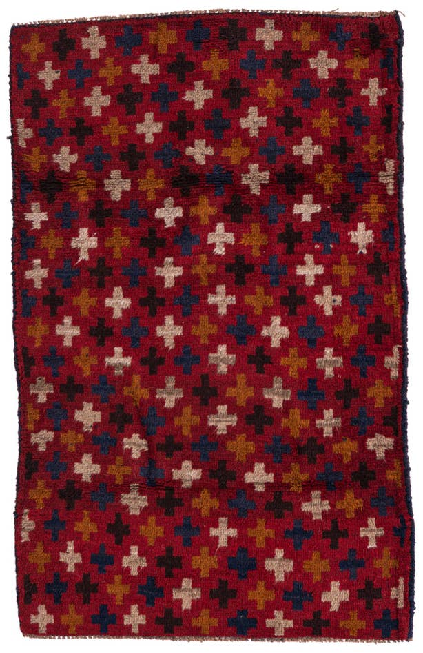 Detail image of 2' 10 x 4' 6 Hand Knotted Balouch Persian Wool Rug