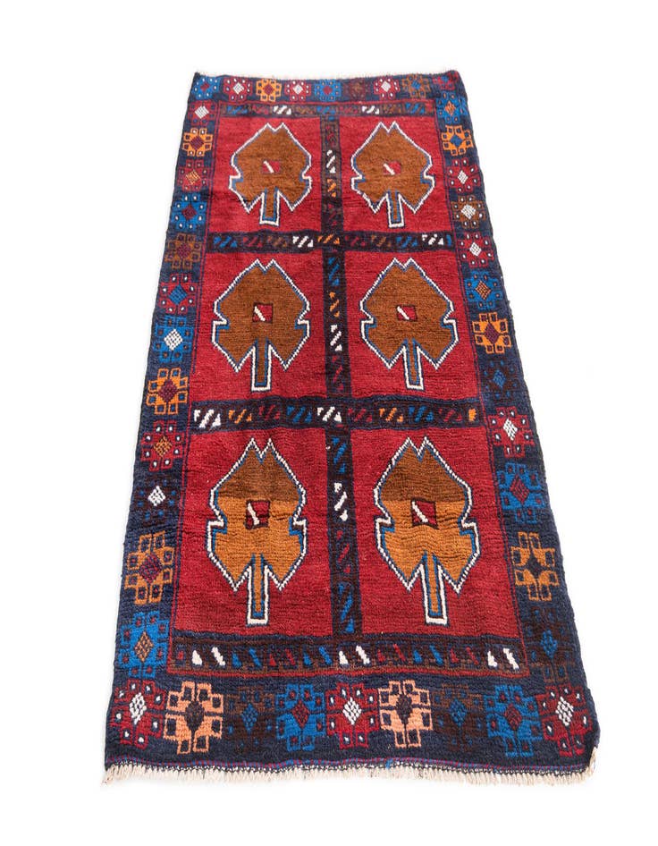 Detail image of 2' 10 x 4' 5 Hand Knotted Balouch Persian Wool Rug