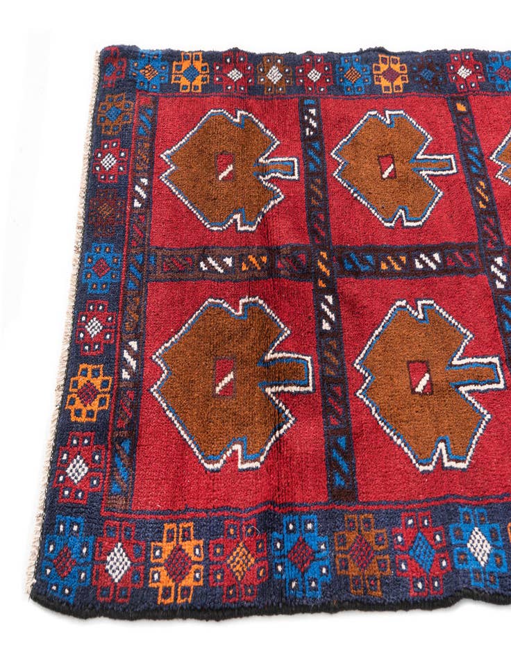 Detail image of 2' 10 x 4' 5 Hand Knotted Balouch Persian Wool Rug