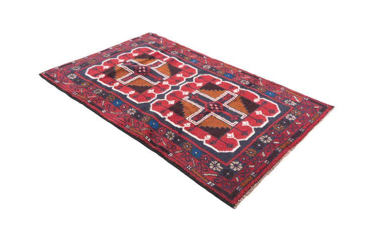 Detail image of 2' 9 x 4' 7 Hand Knotted Balouch Persian Wool Rug