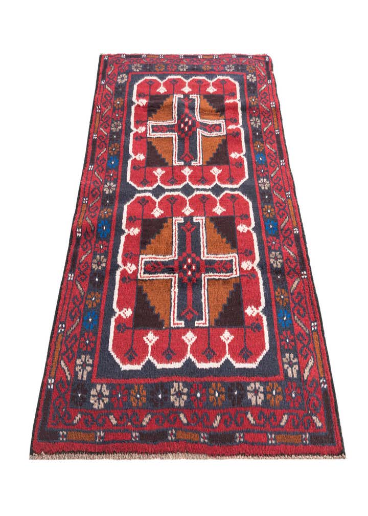 2' 9 x 4' 7 Hand Knotted Balouch Persian Wool Rug