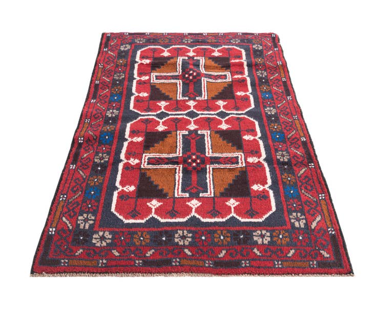 Detail image of 2' 9 x 4' 7 Hand Knotted Balouch Persian Wool Rug