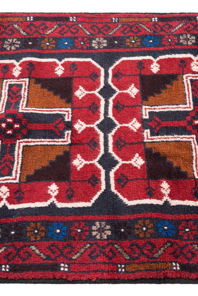 Detail image of 2' 9 x 4' 7 Hand Knotted Balouch Persian Wool Rug