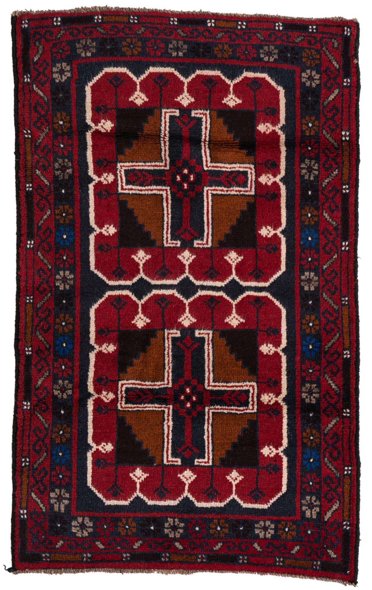 2' 9 x 4' 7 Hand Knotted Balouch Persian Wool Rug
