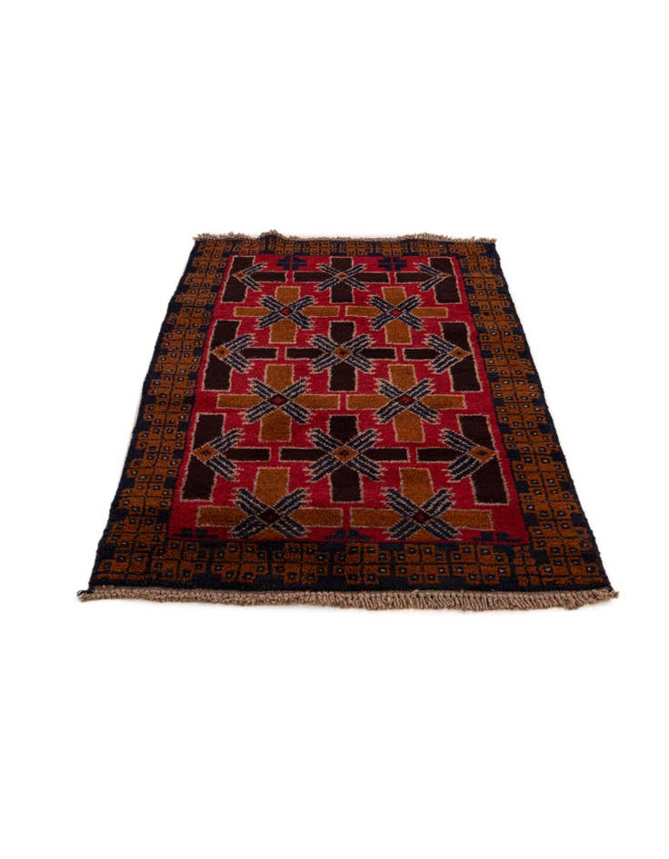 Detail image of 2' 10 x 4' 9 Hand Knotted Balouch Wool Rug