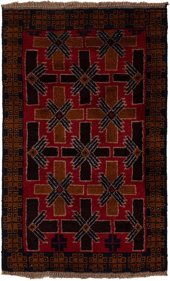 Detail image of 2' 10 x 4' 9 Hand Knotted Balouch Wool Rug