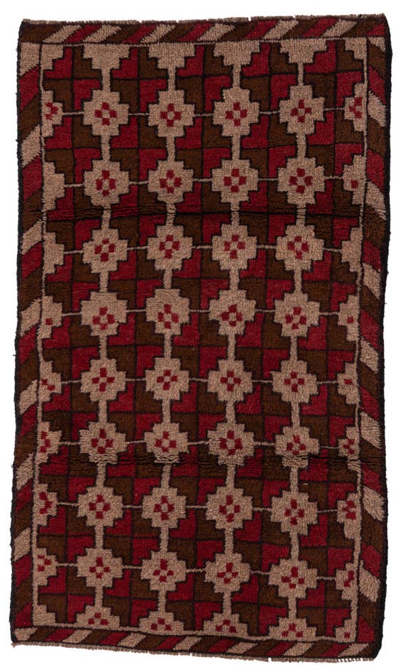 Detail image of 2' 9 x 4' 8 Hand Knotted Balouch Persian Wool Rug
