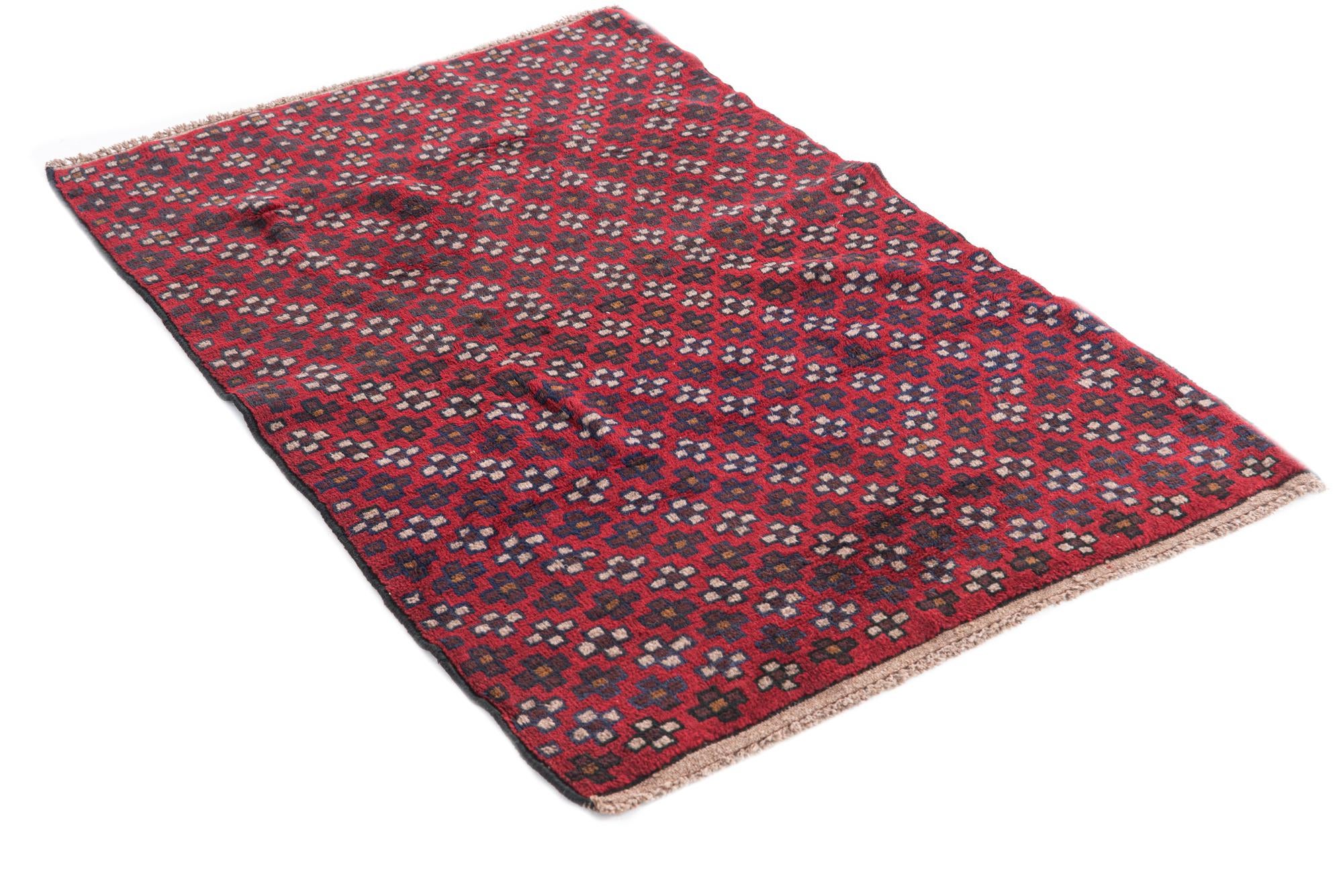3' x 4' 7 Hand Knotted Balouch Persian Wool Rug