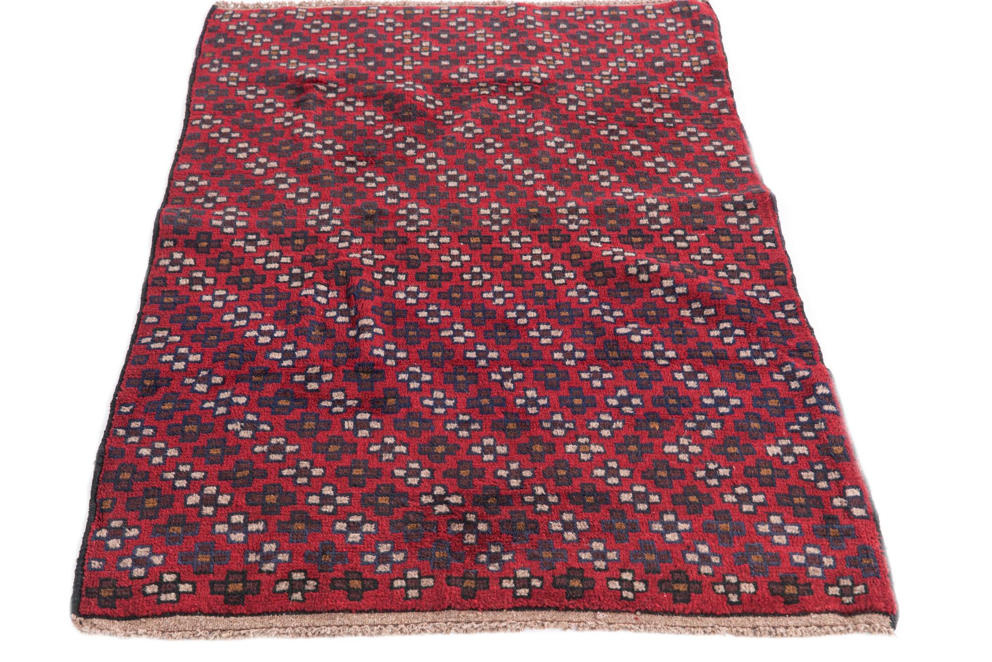 3' x 4' 7 Hand Knotted Balouch Persian Wool Rug