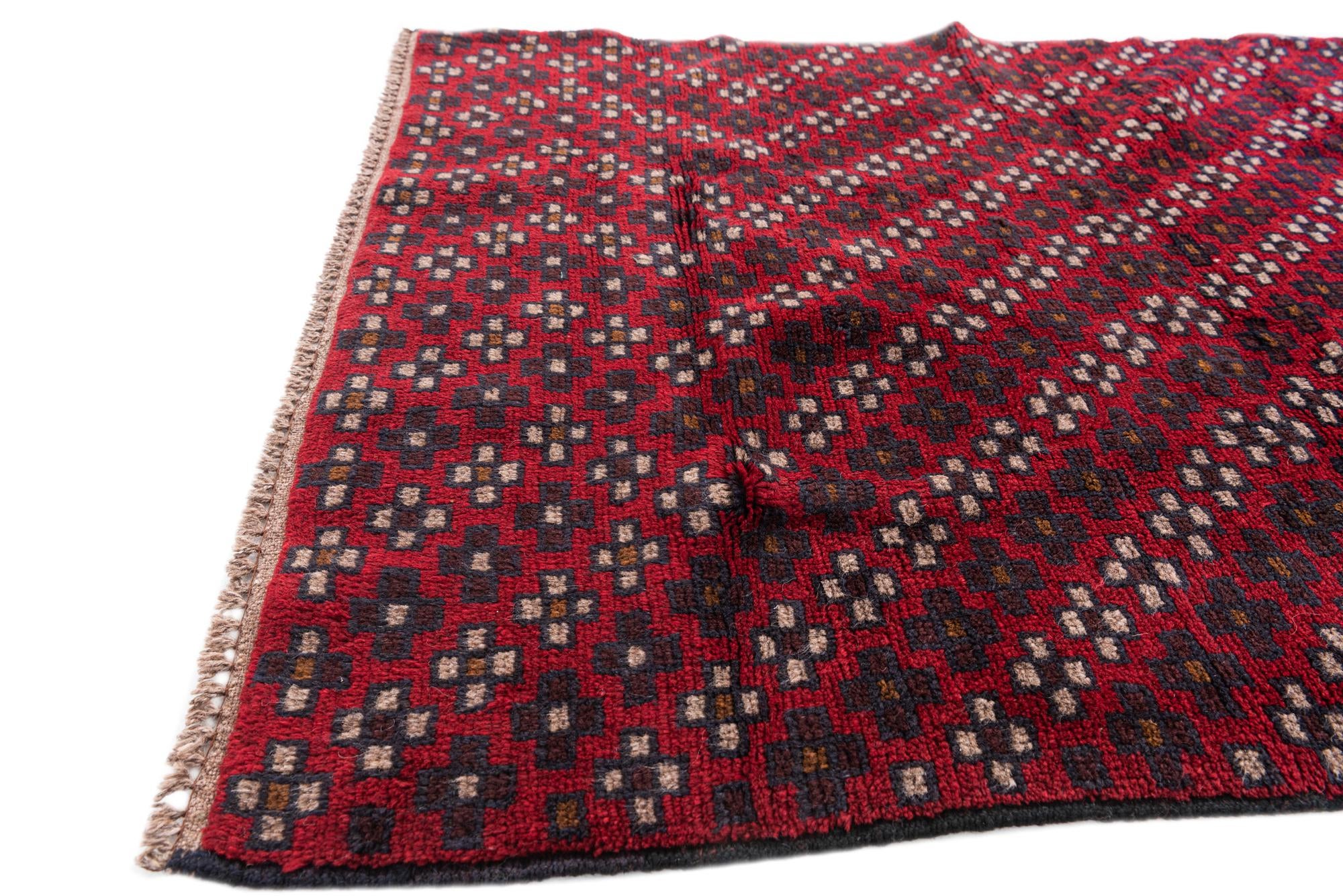 3' x 4' 7 Hand Knotted Balouch Persian Wool Rug