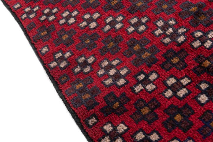 3' x 4' 7 Hand Knotted Balouch Persian Wool Rug