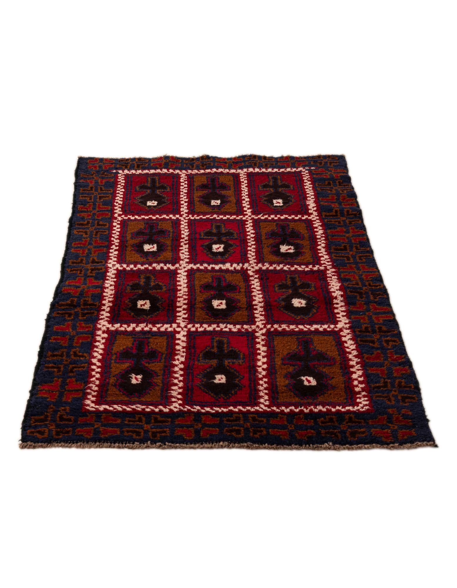 2' 9 x 4' 9 Hand Knotted Balouch Persian Wool Rug