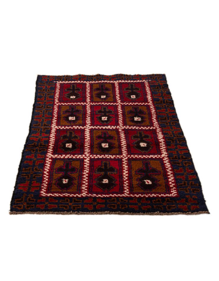 Detail image of 2' 9 x 4' 9  Hand Knotted Balouch Persian Wool Rug