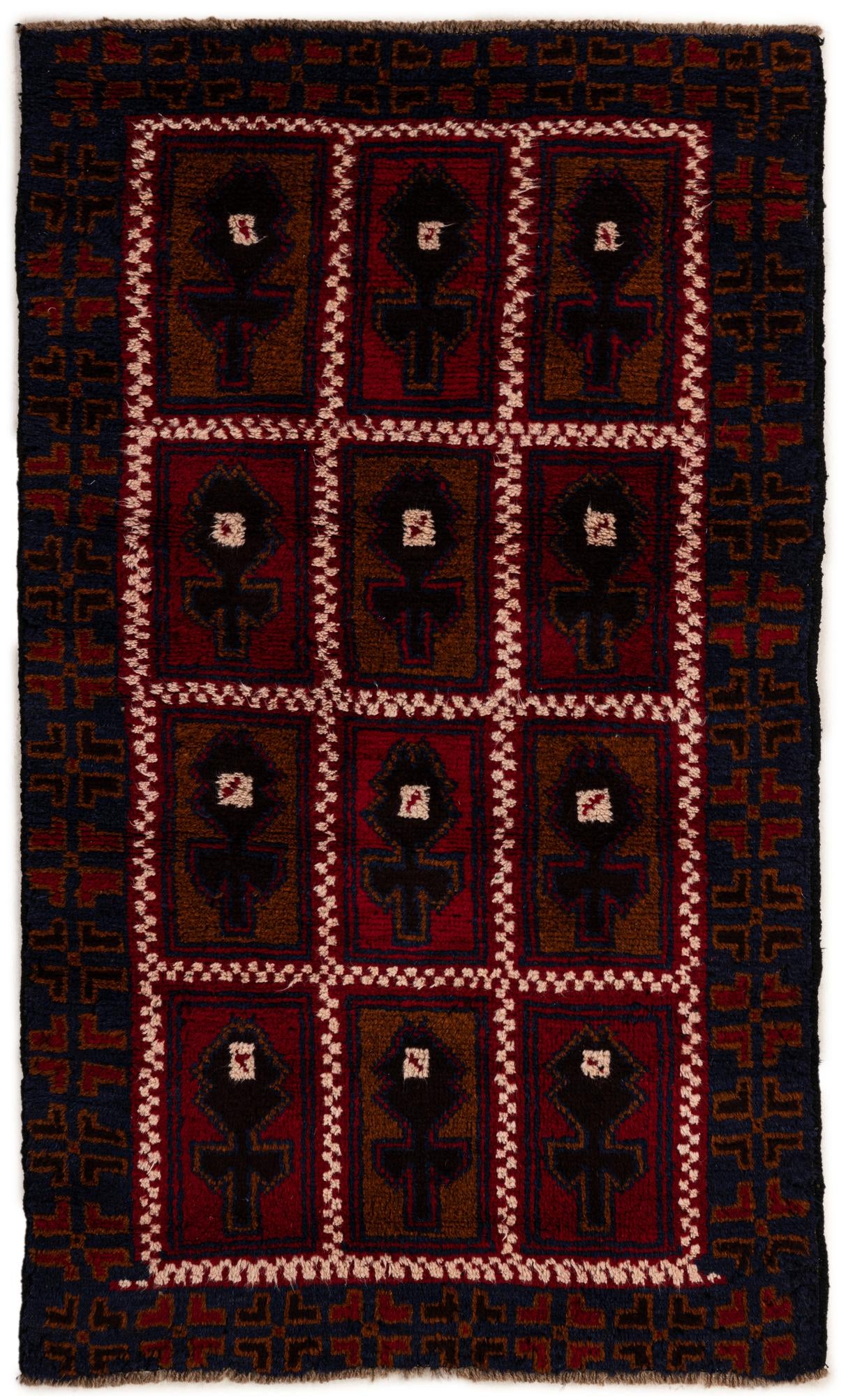 2' 9 x 4' 9 Hand Knotted Balouch Persian Wool Rug