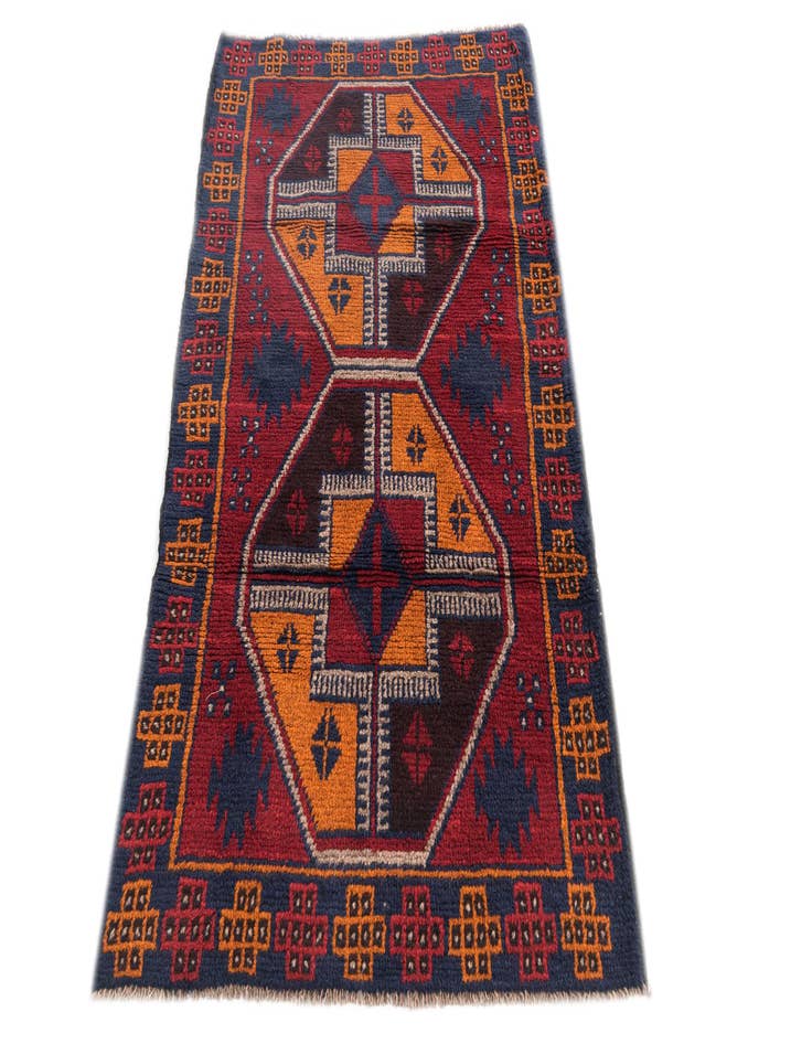 Detail image of 2' 10 x 4' 10  Hand Knotted Balouch Persian Wool Rug