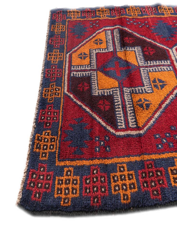 Detail image of 2' 10 x 4' 10  Hand Knotted Balouch Persian Wool Rug