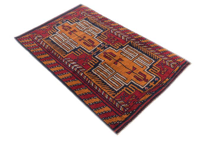2' 9 x 4' 7 Hand Knotted Balouch Persian Wool Rug