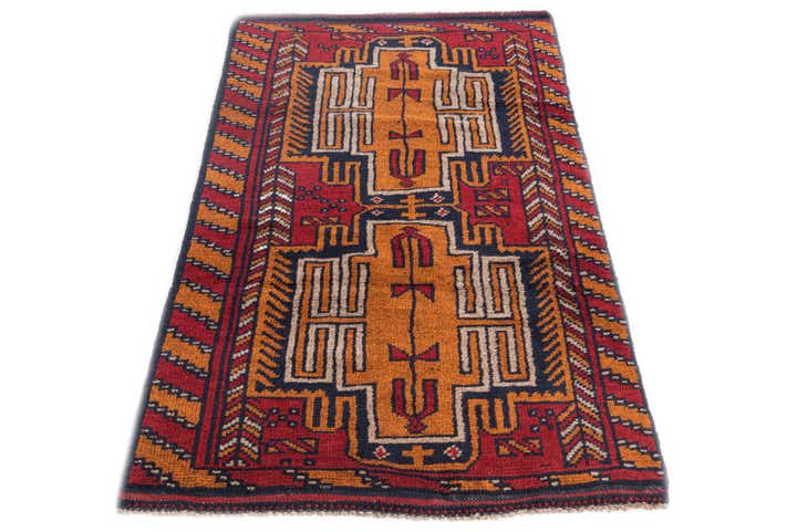 2' 9 x 4' 7 Hand Knotted Balouch Persian Wool Rug