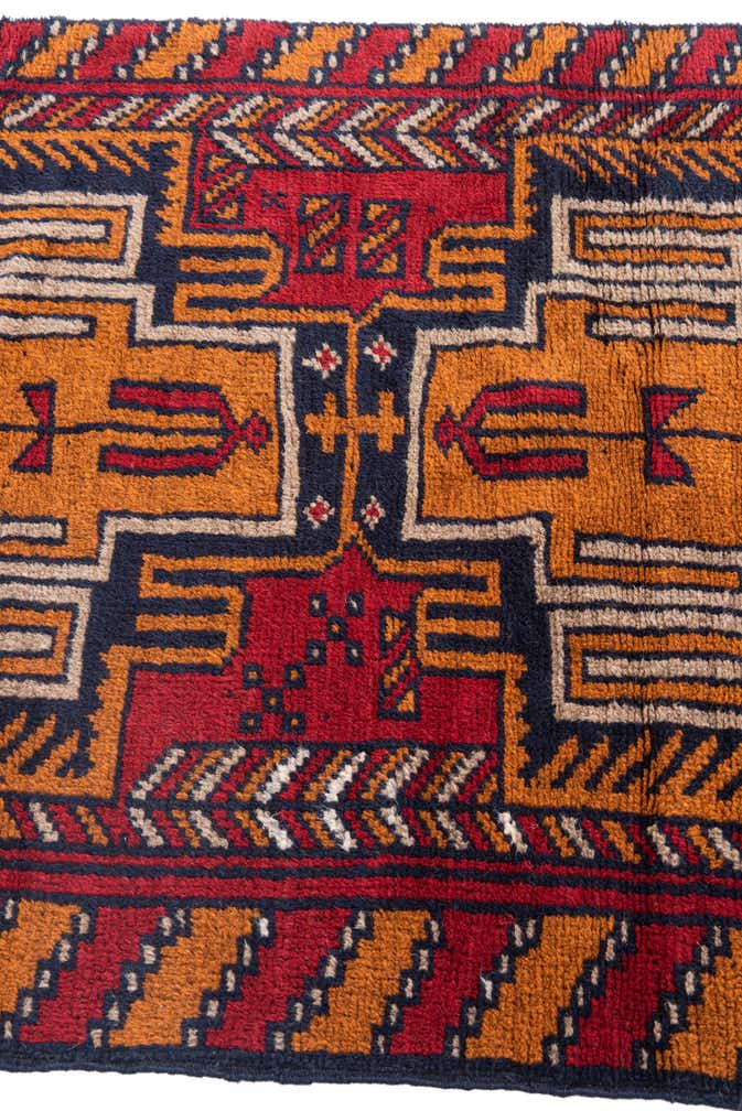 2' 9 x 4' 7 Hand Knotted Balouch Persian Wool Rug